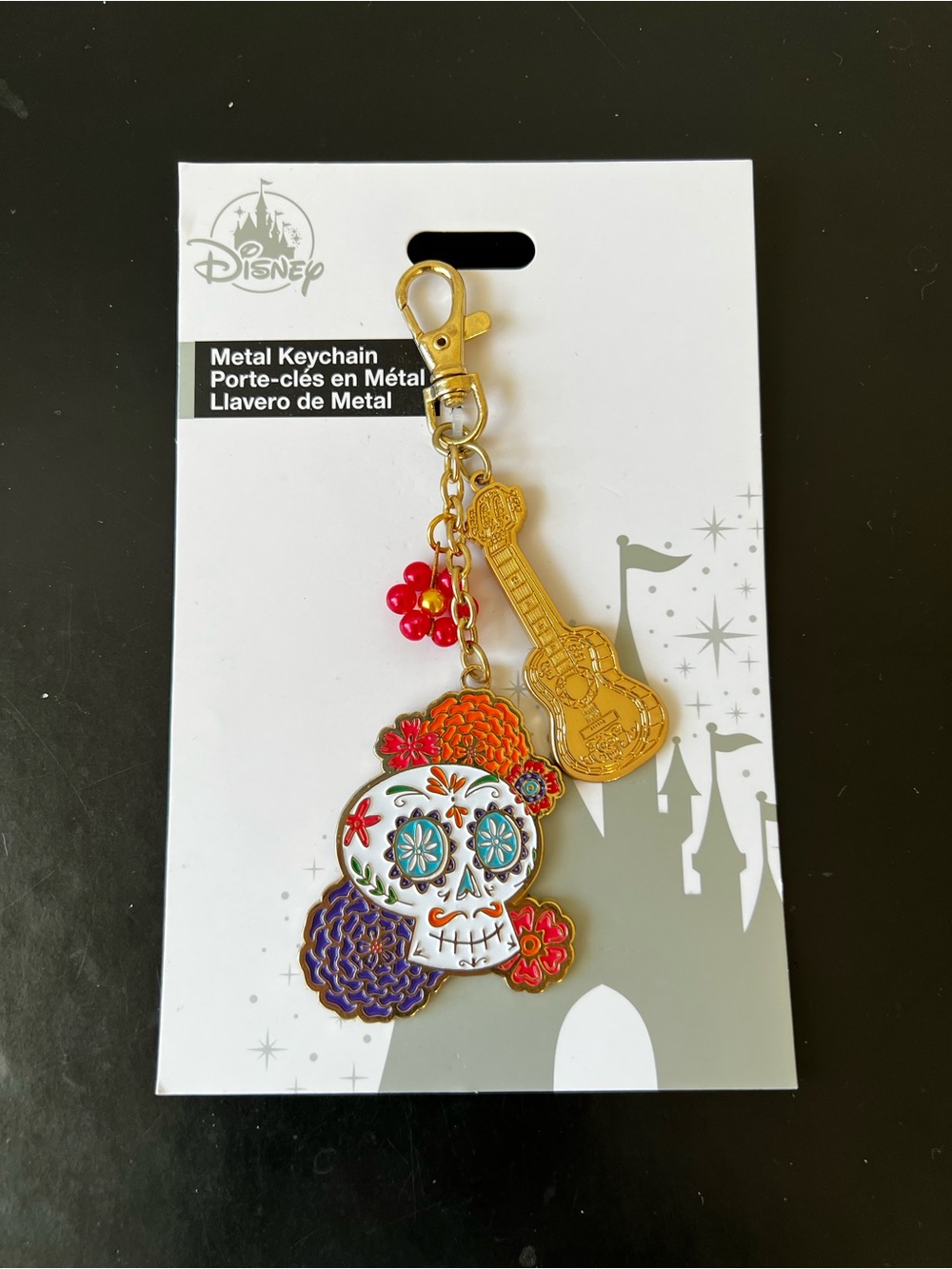 Disney Parks 2023 Pixar Coco Sugar Skull Keychain/Bag Clip NWT